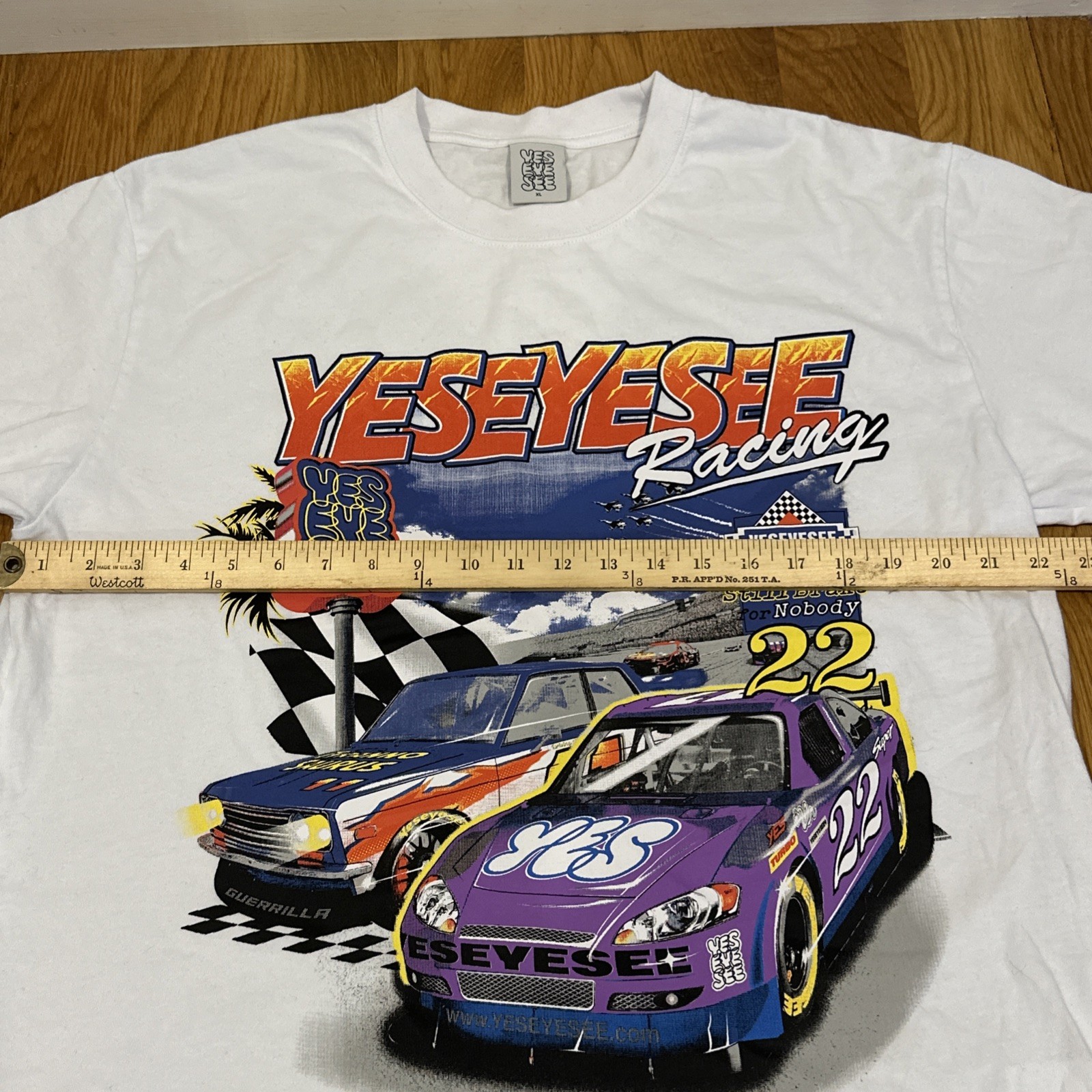 YesEyeSee Racing Short Sleeve T-Shirt Cotton XL Mens Graphic T Streetwear NEW