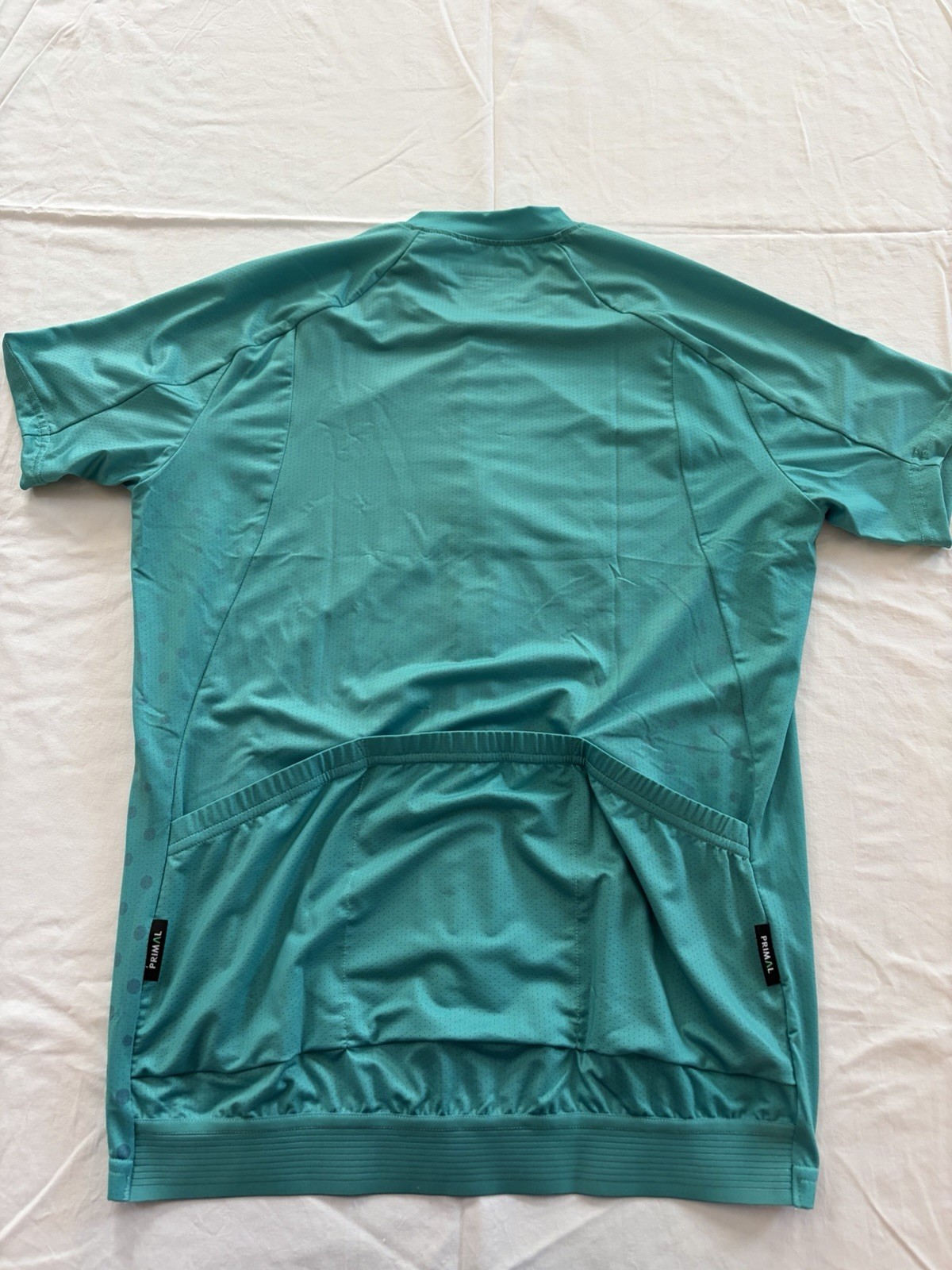 Primal Cycling Jersey Women’s Race Cut XL Teal Blue Dot Shirt Full Zip Race Fit