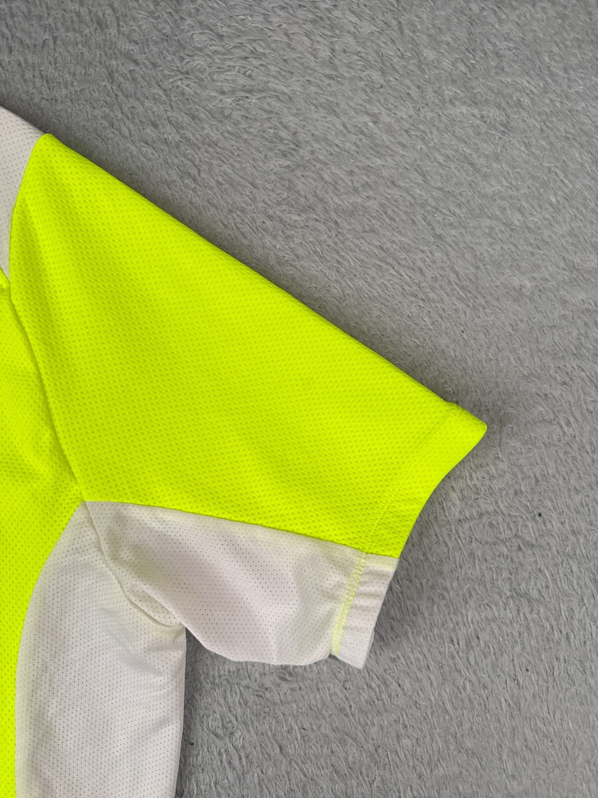 Nishiki Cycling Jersey Adult Large Yellow White 1/4 Zip 100% Polyester Pockets
