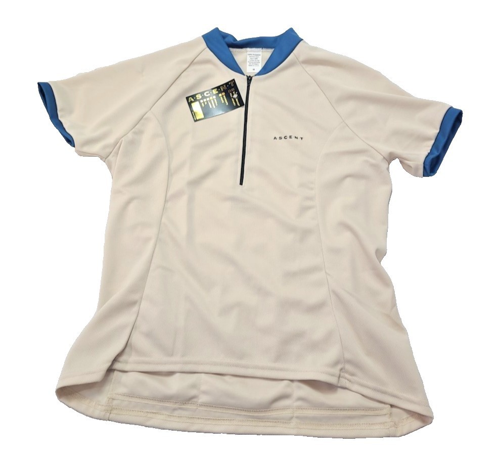 ASCENT Women’s Pro Jersey – Medium – Tan/Blue