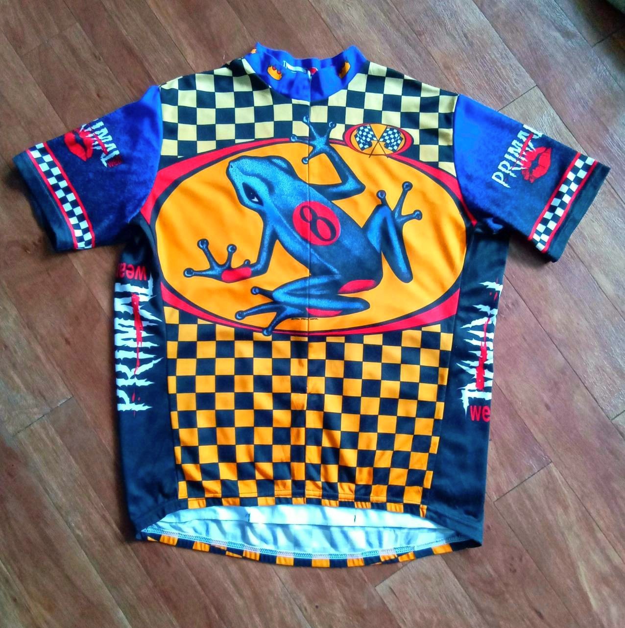 RARE VTG 1996 PRIMAL Wear USA “Poison Dart Frog #8” Cycling Jersey — (fits XL)