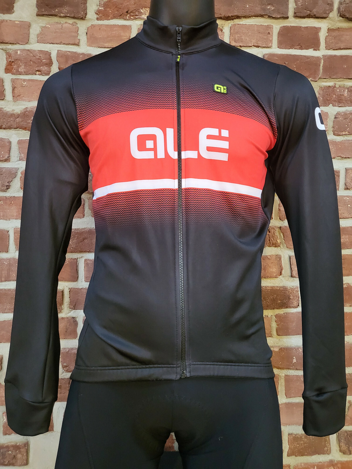 Ale Cycling Solid Blend Winter Long Sleeve Jersey Men’s Black/Red