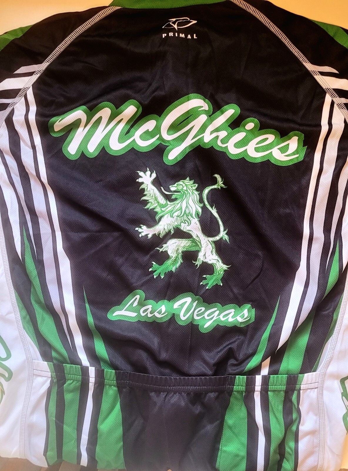 McGhies Las Vegas Cycling Jersey Primal Large Full Zip Pockets Free Shipping