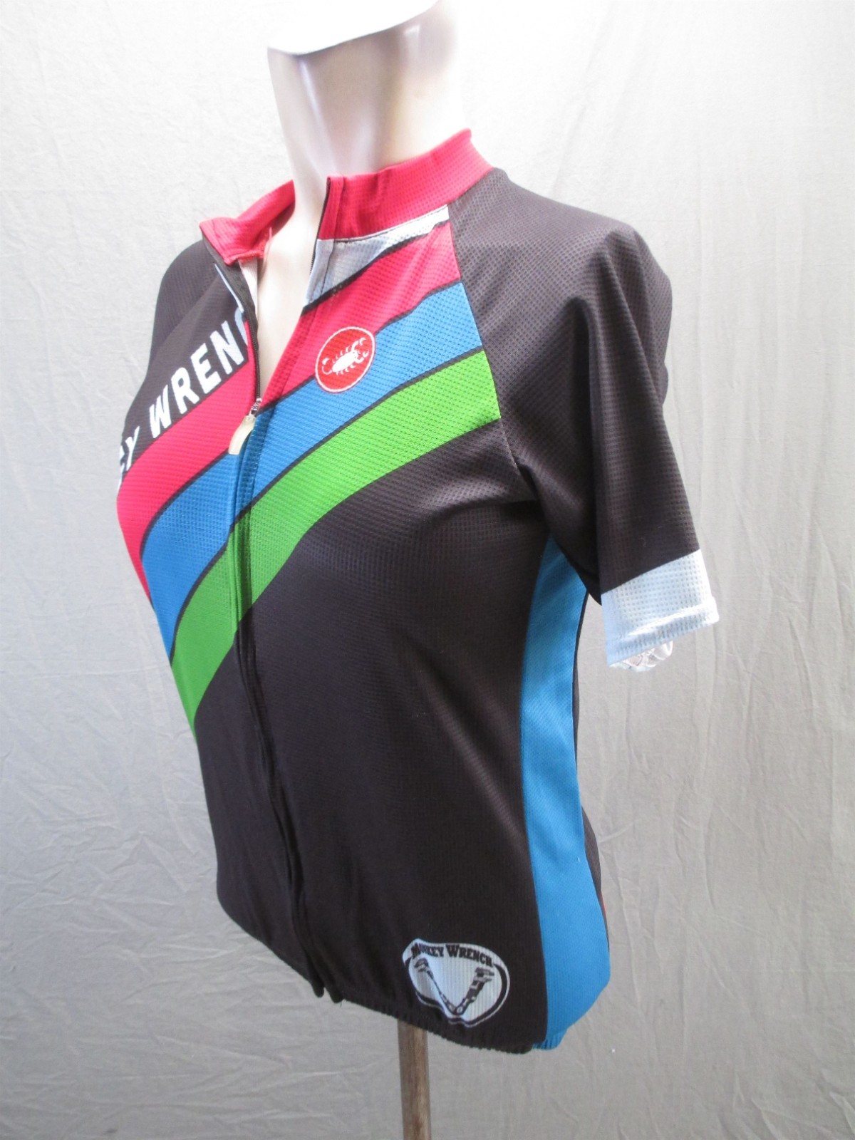 Castelli Size M Womens Multicolor Cycling Stretch Back Pocket Full Zip Top 437