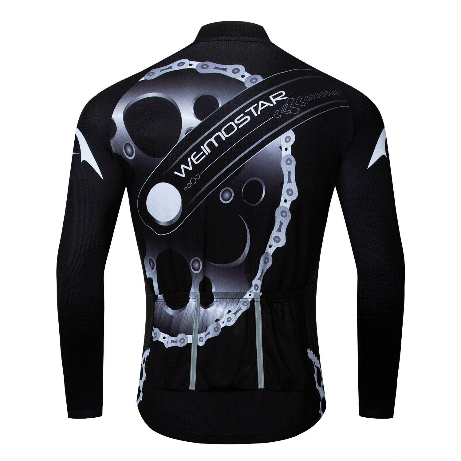 Men’s Long Sleeve Cycling Jersey Full Zip Bike Bicycle Jersey Shirt Reflective