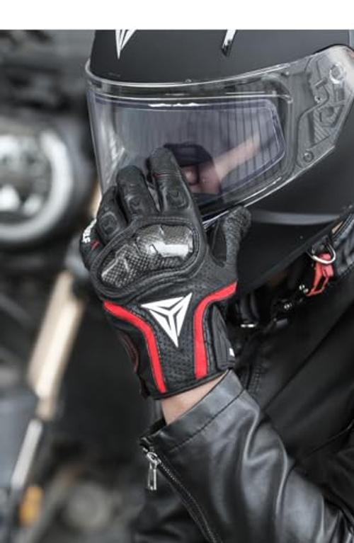 Men’s Leather Motorcycle Racing Gloves – Breathable – Summer Guantes