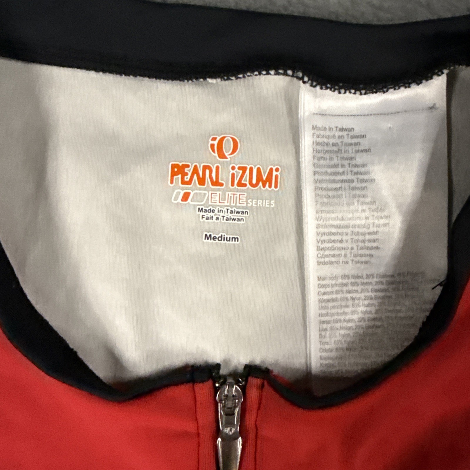 Pearl Izumi Elite Vest Mens Medium Red Cycling Jersey Half Zip