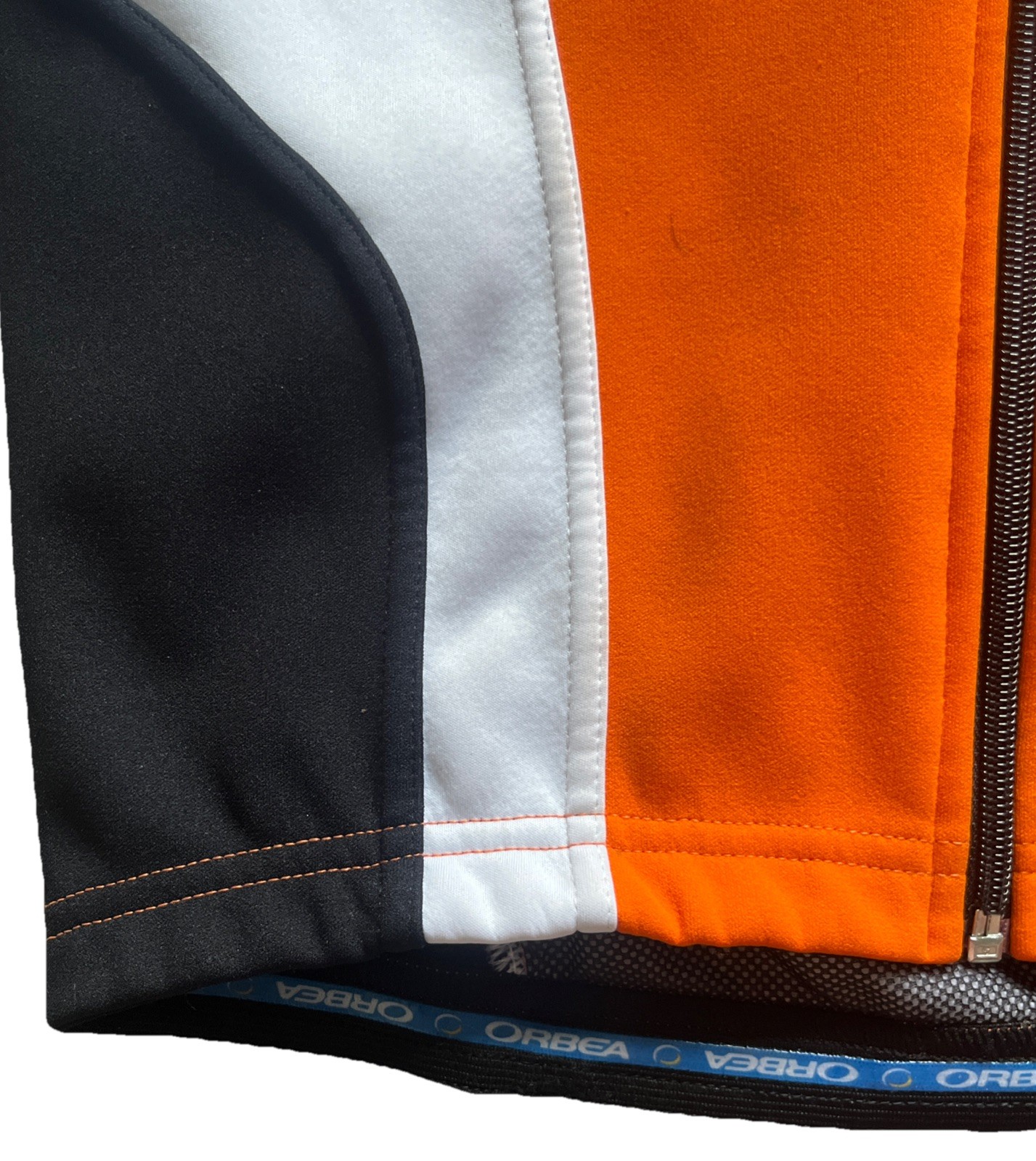Cycling Jacket Small Orbea Fleece Lined Colorblock Orange Black White Retro Y2K