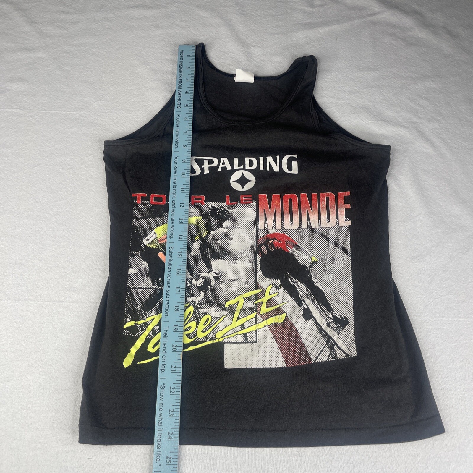 Tour Le Monde Tank Top Sz M Cycling Bike VTG 80s Spalding Tag Single Stitch