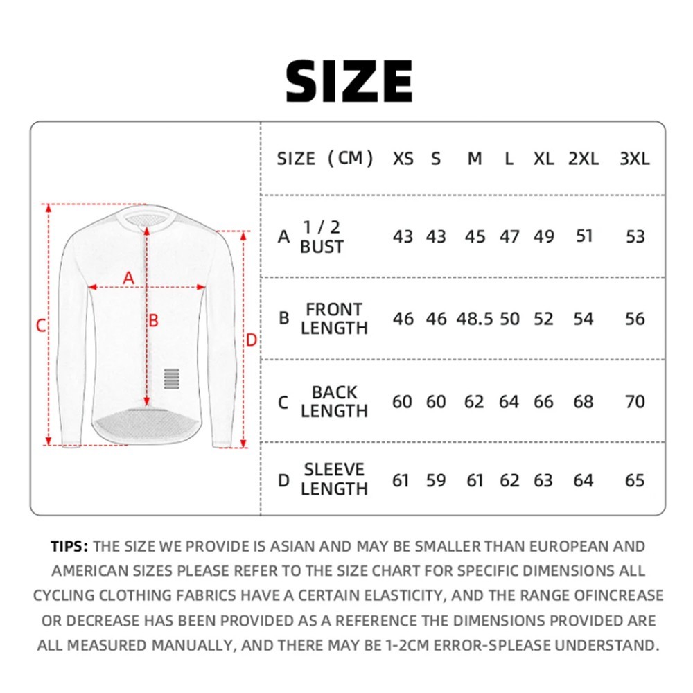 Mens Cycling Jersey Long Sleeve Pro Road Bike Long Shirt Bicycle Breathable Tops