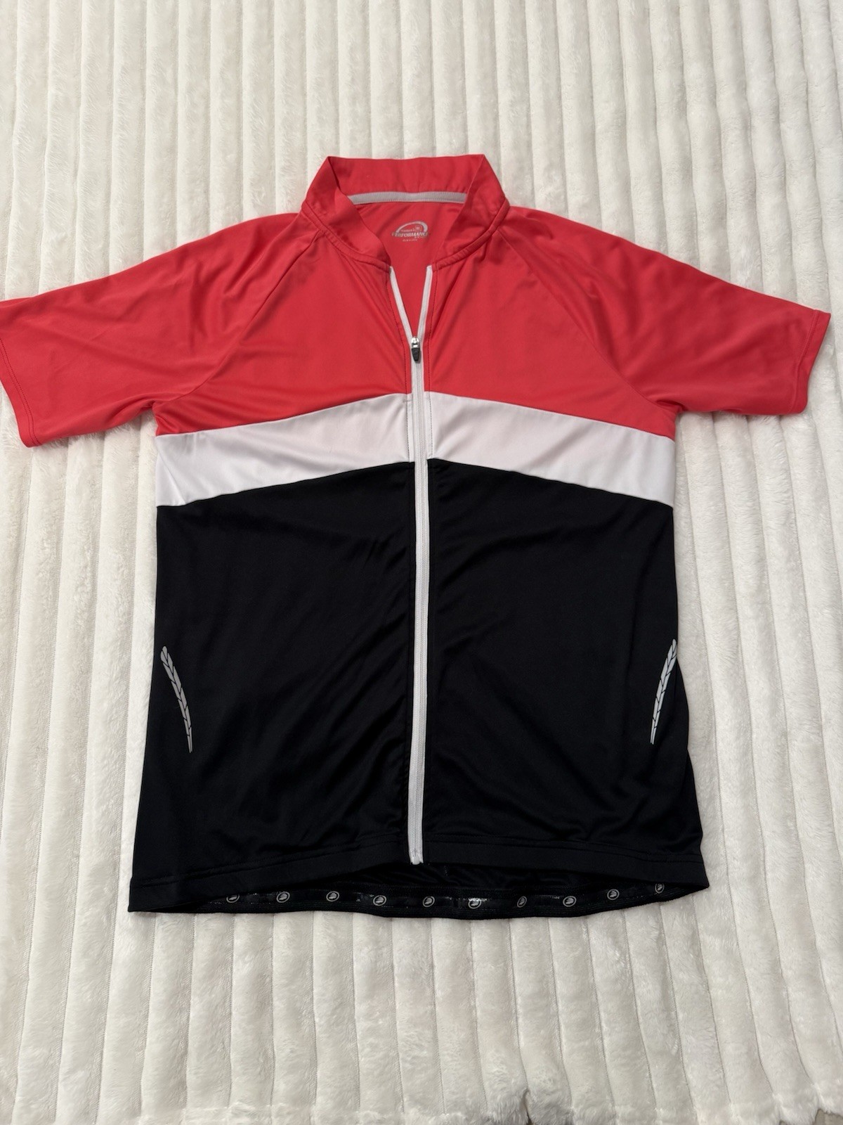 Women’s Performance Bicycle Zip Up Cycling Jersey Size XL Pink White Black