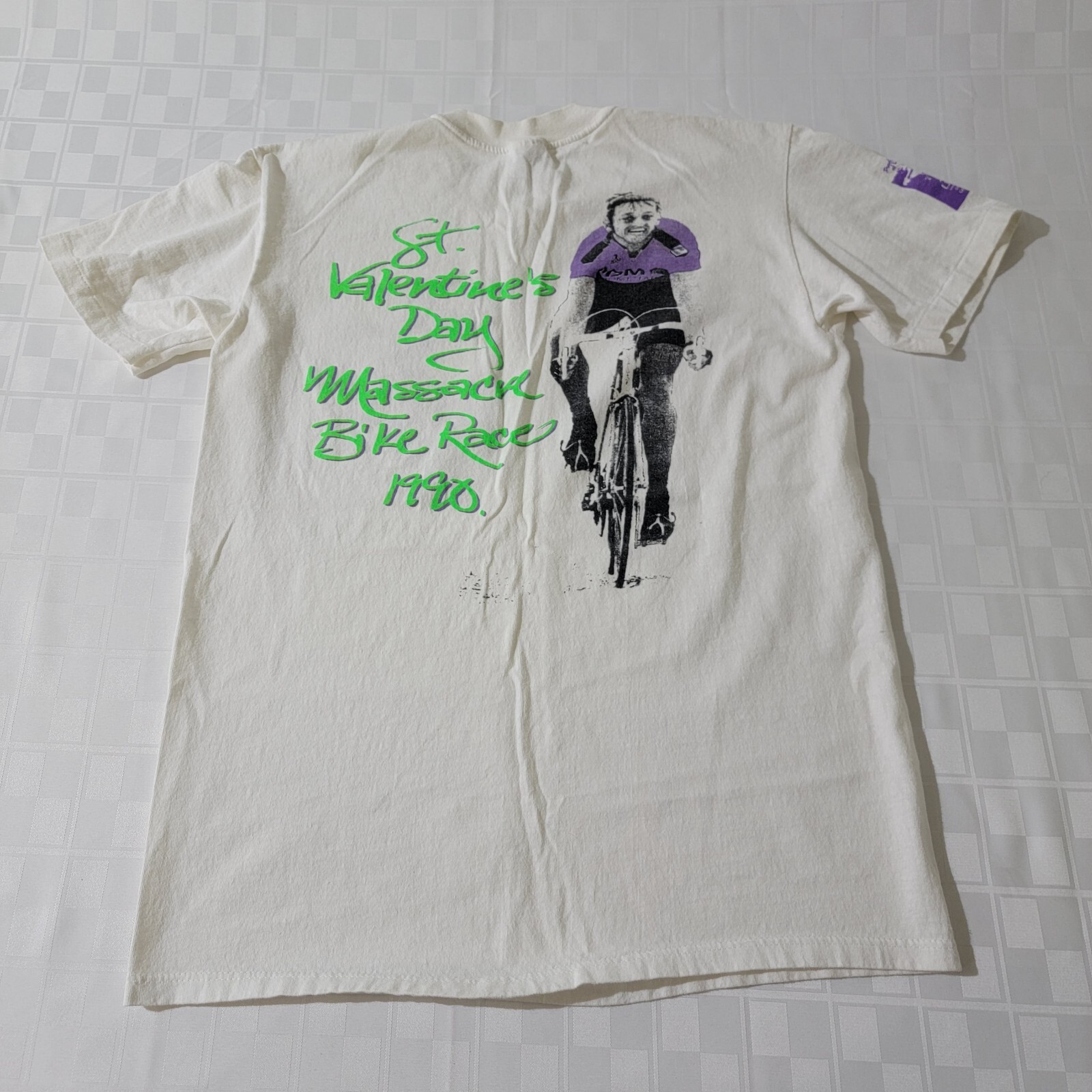 Vtg 1990 M Stedman USA Single Stitch St Valentines Day Massacre Bike Race Tshirt