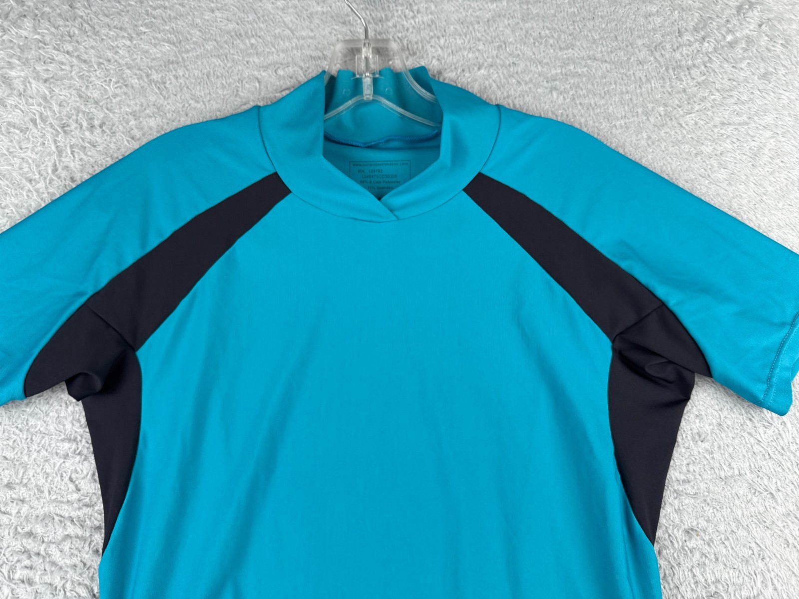 Green Beanz Cycling Jersey Womens Large Blue Black Short Sleeve UPF Polyester