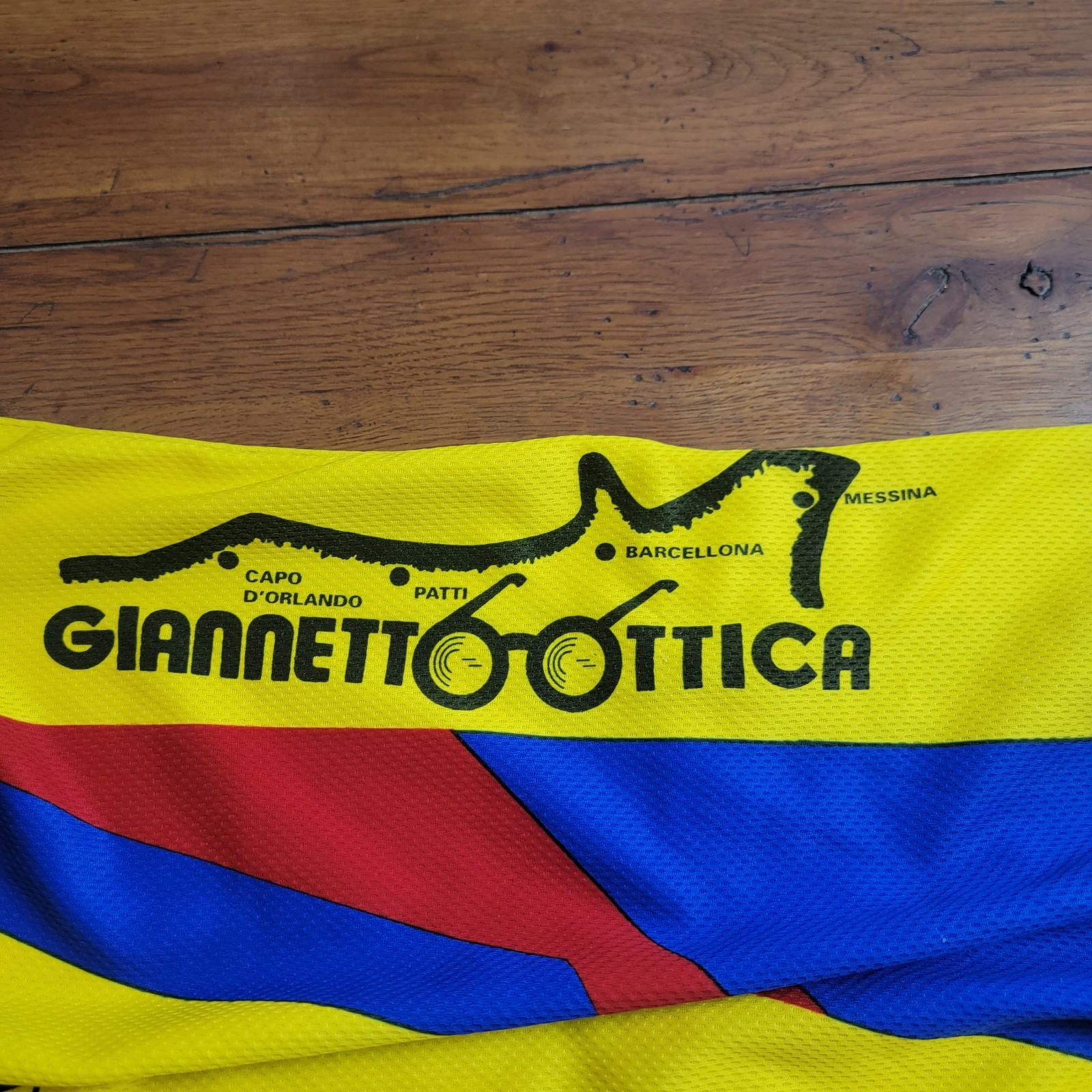 Fasport Mens 52 (L/XL) Cycling Jersey 21.5″ P2P (8/10) Giannett Oottica Messina