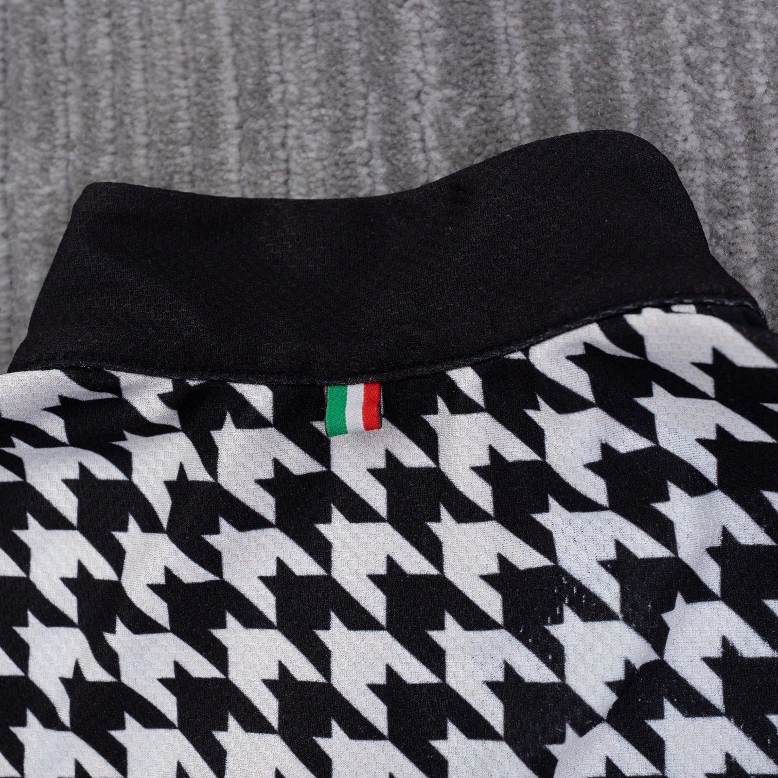 La Passione Cycling Jersey Mens XS Black White Houndstooth Short Sleeve Italy