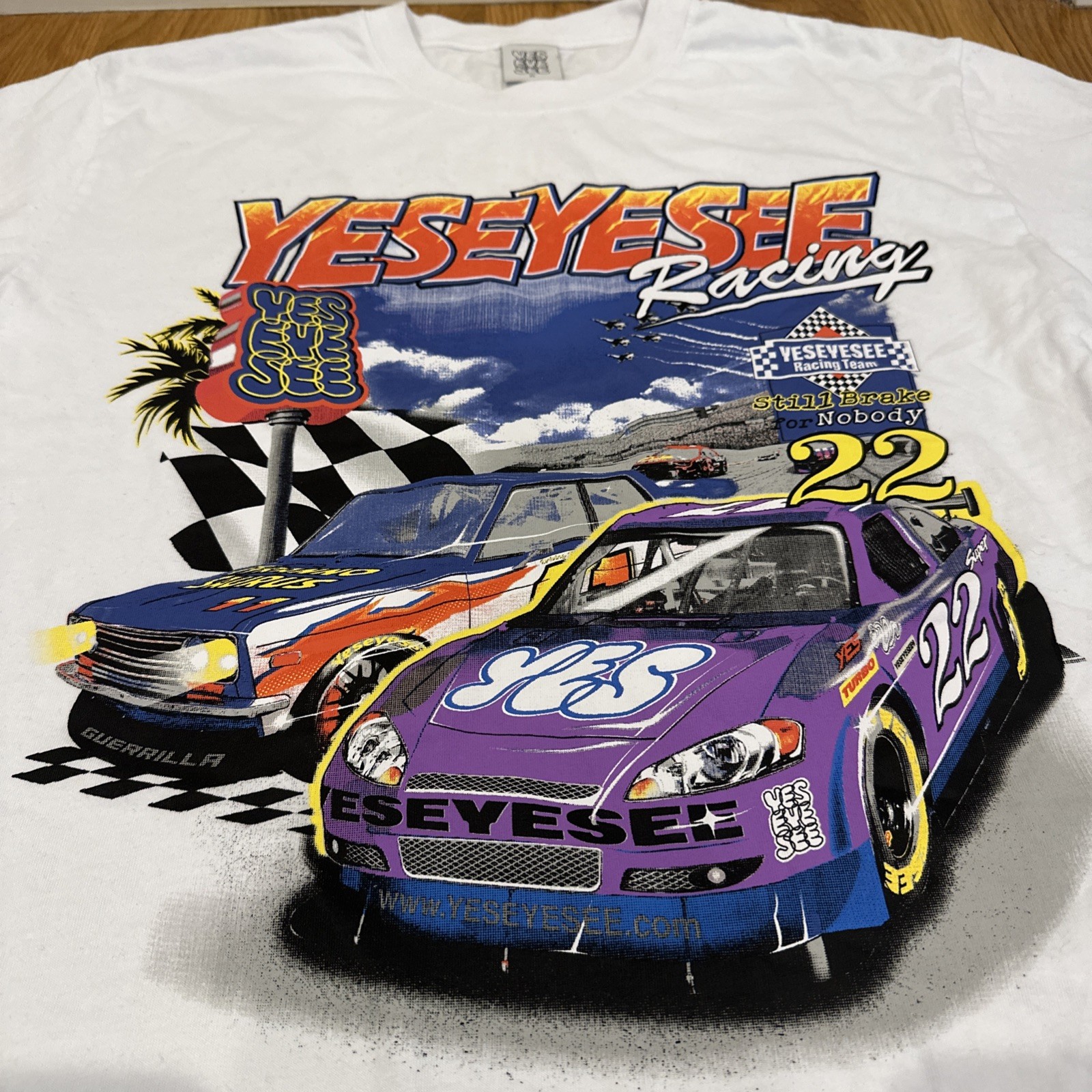 YesEyeSee Racing Short Sleeve T-Shirt Cotton XL Mens Graphic T Streetwear NEW