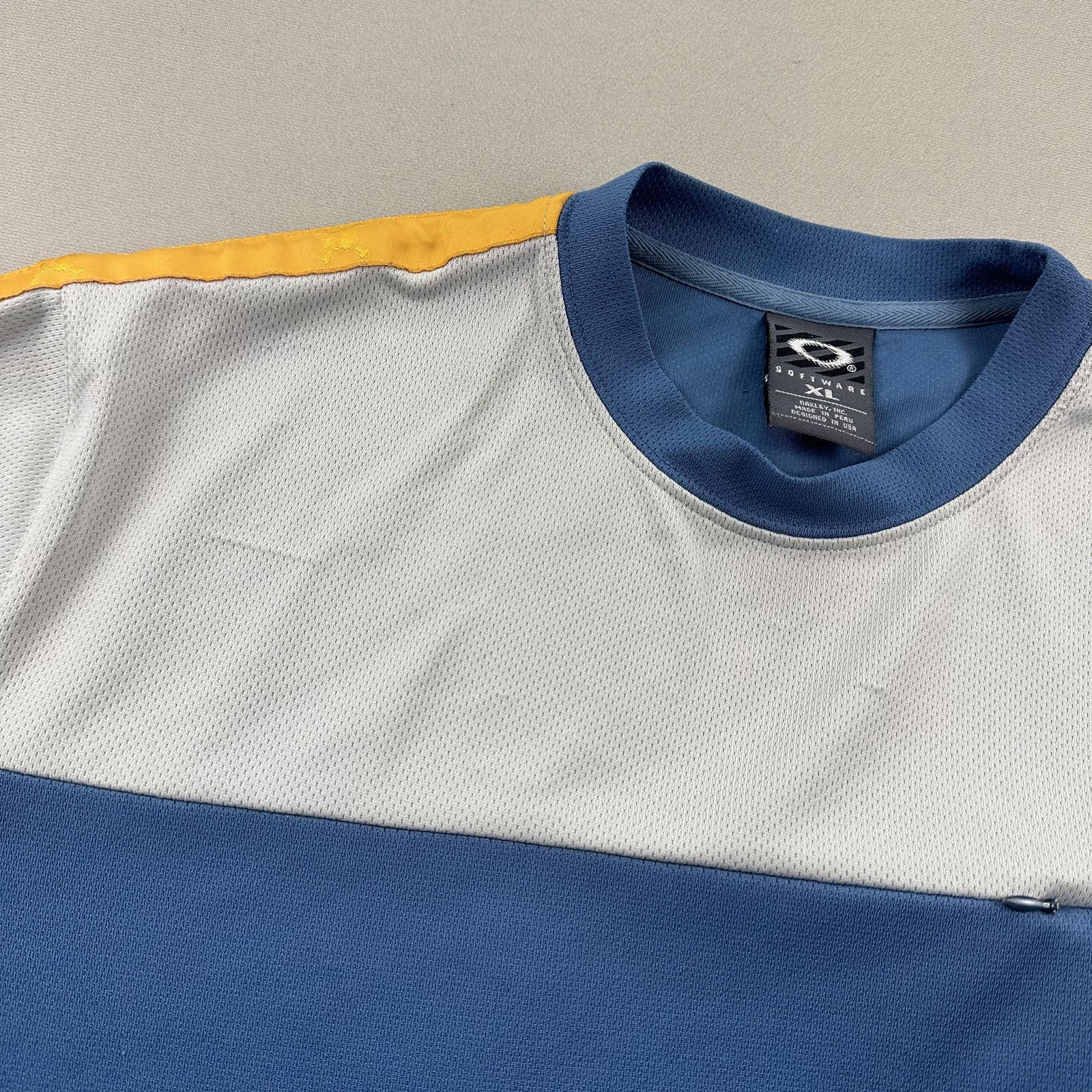 Vintage Oakley Cycling Jersey Shirt Mens XL Blue Software Mesh Performance y2k