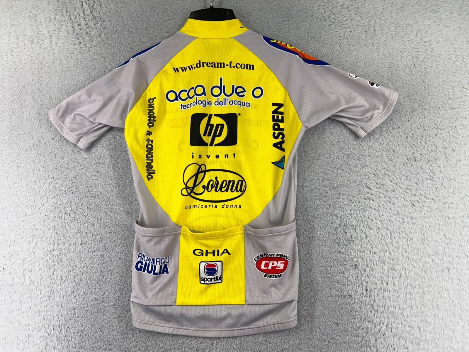 Sportful Cycling Jersey Womens Medium Gray Yellow HP Acca Due O 1/4 Zip Poly