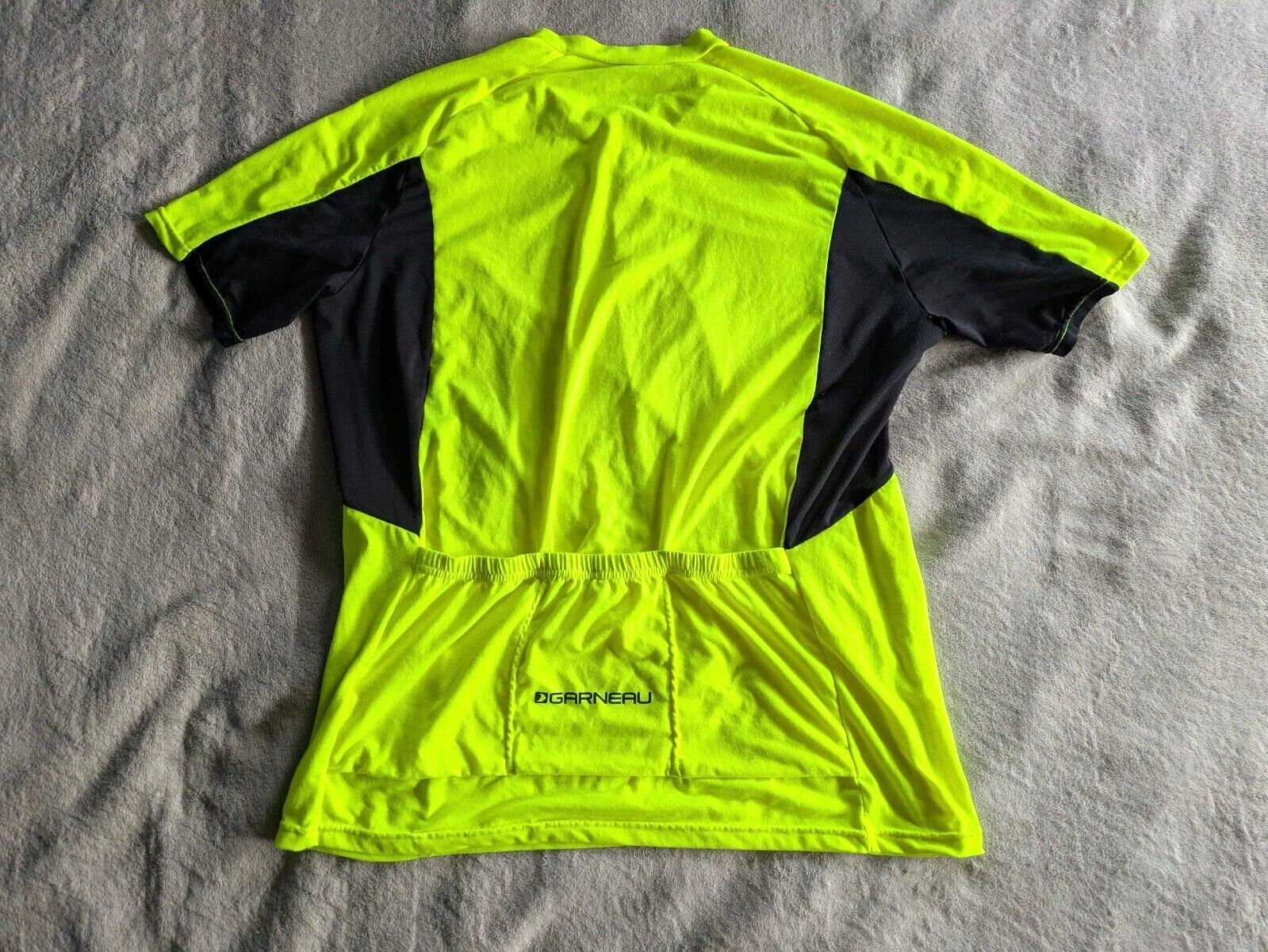 LOUIS GARNEAU LG Cycling Jersey Mens Large L Bicycle Black Neon Yellow