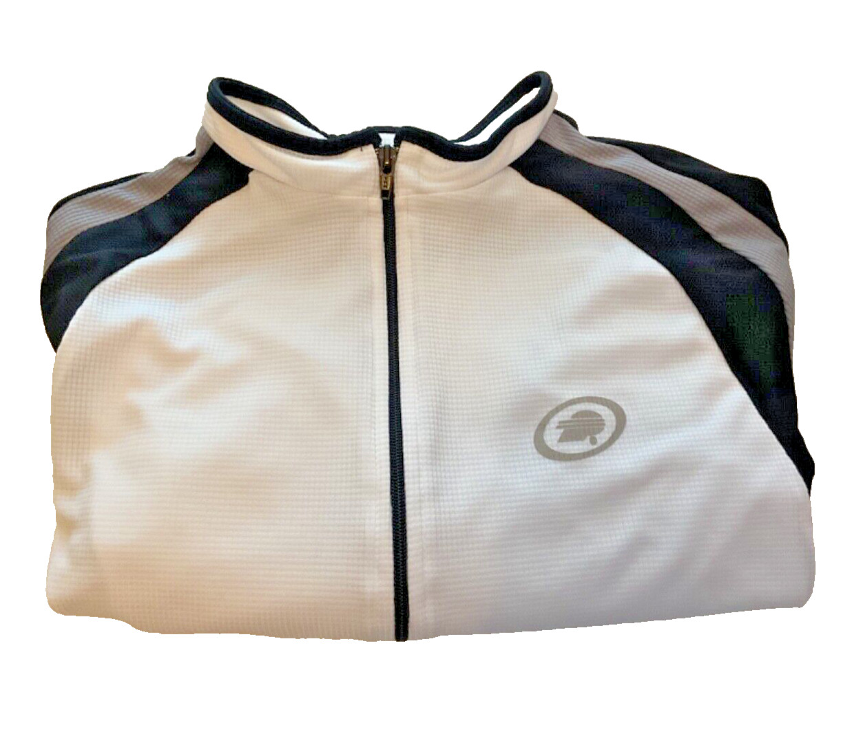 PERFORMANCE Ultra Cycling White Black Gray Full Zip SS Pockets Shirt Biking (L)