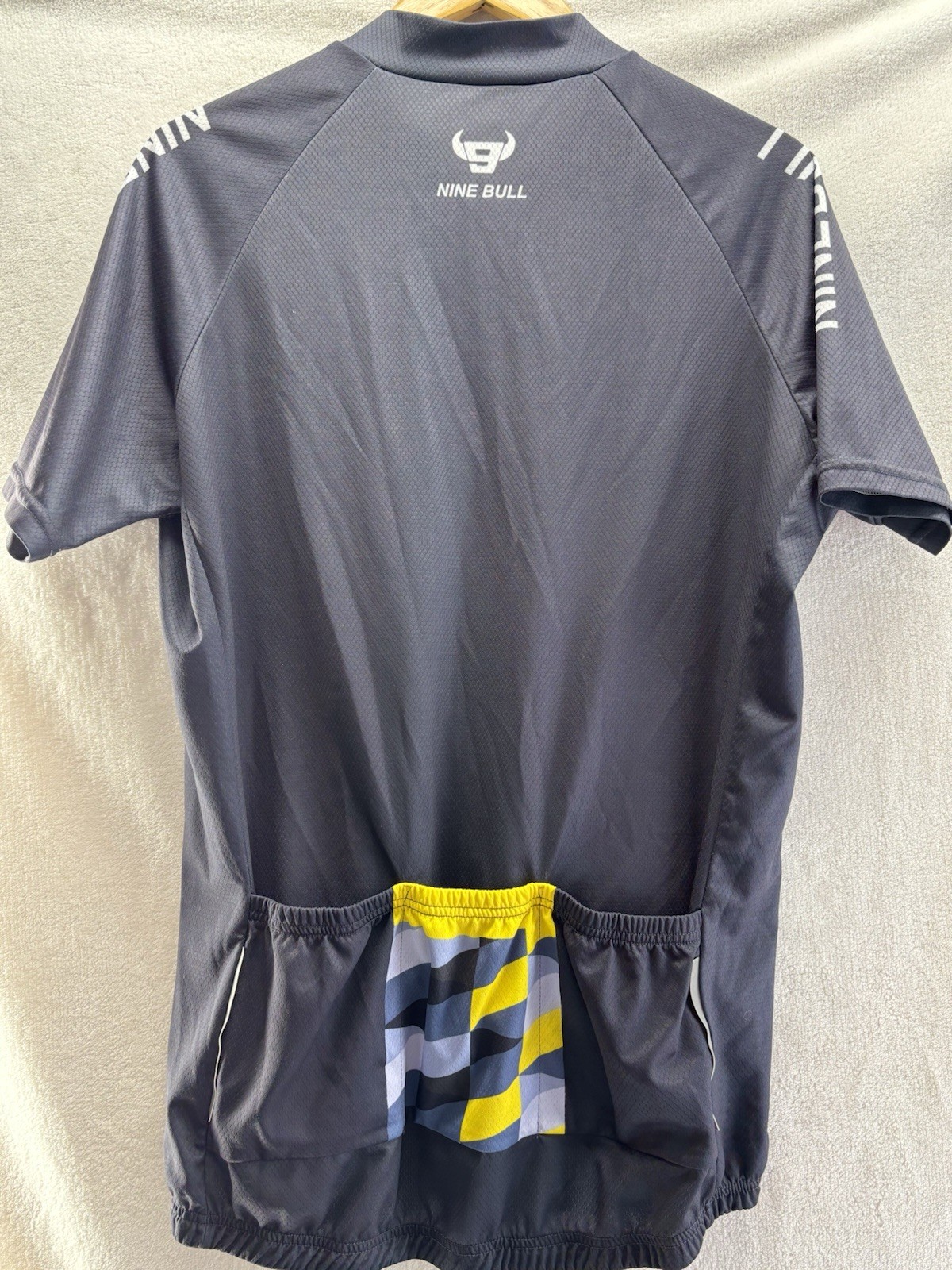 Nine Bulls Men’s 2XL Cycling Top Elastic Waist Bottle Pkts Full Zip Short Sleeve
