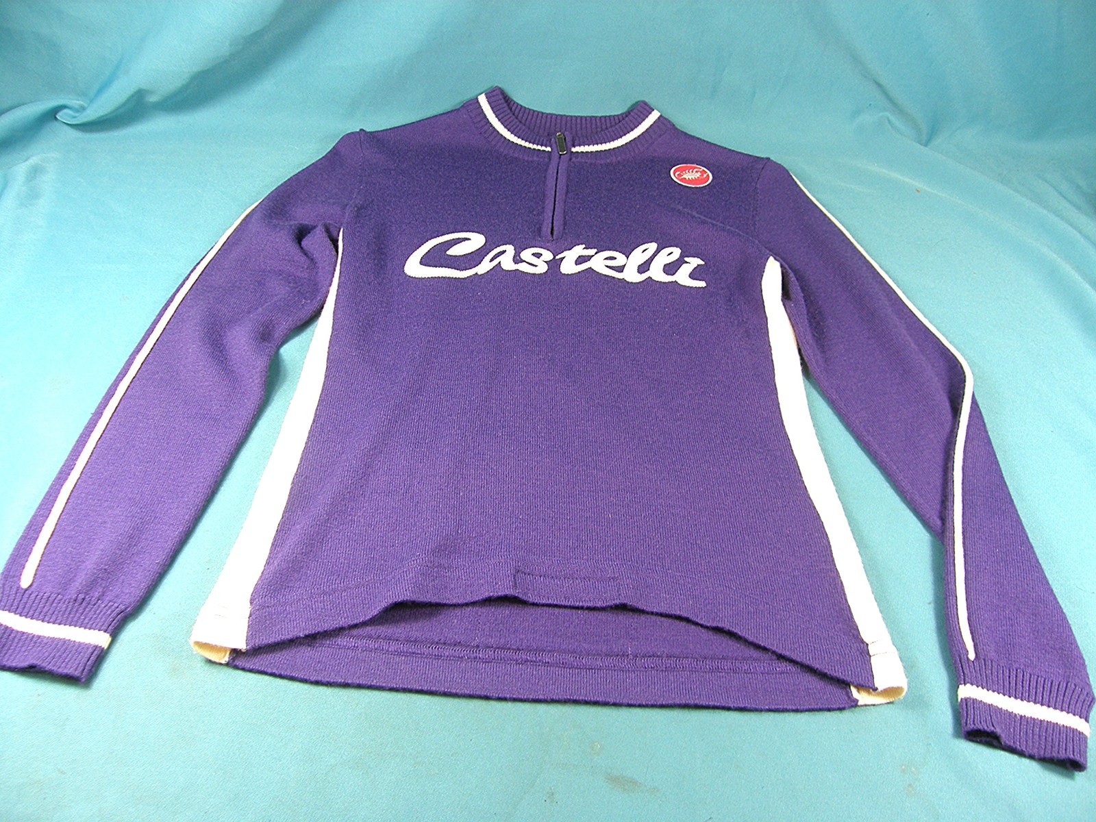 Vntg Castelli Cycling Jersey Woman’s S Wool Blend 1/4 Zip LS Very light Wear EX