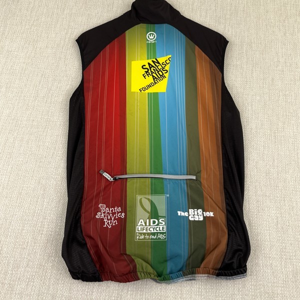 Canari San Francisco Aids Foundation Full Zip Cycling Vest Jersey Mens Large USA