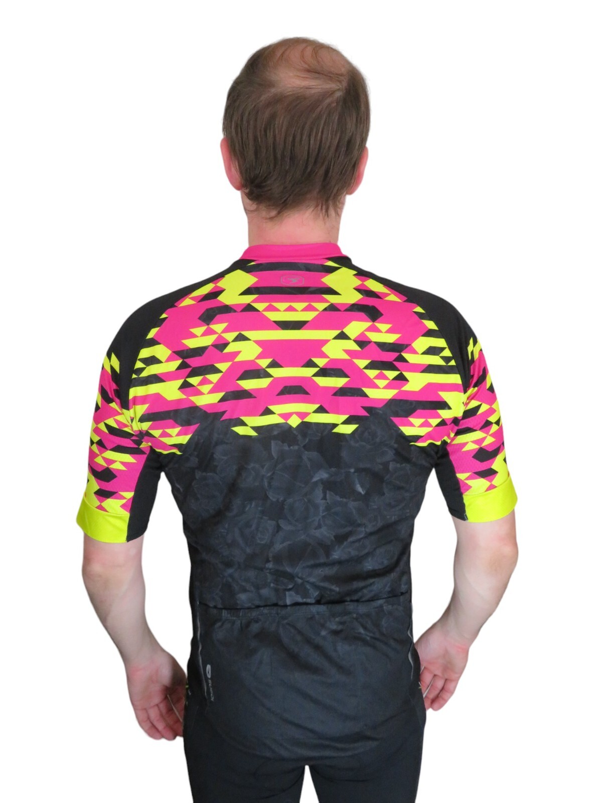 Sugoi Floral Neon Pink Yellow Race Full Zip Pro Cycling Bike Jersey Womens Large