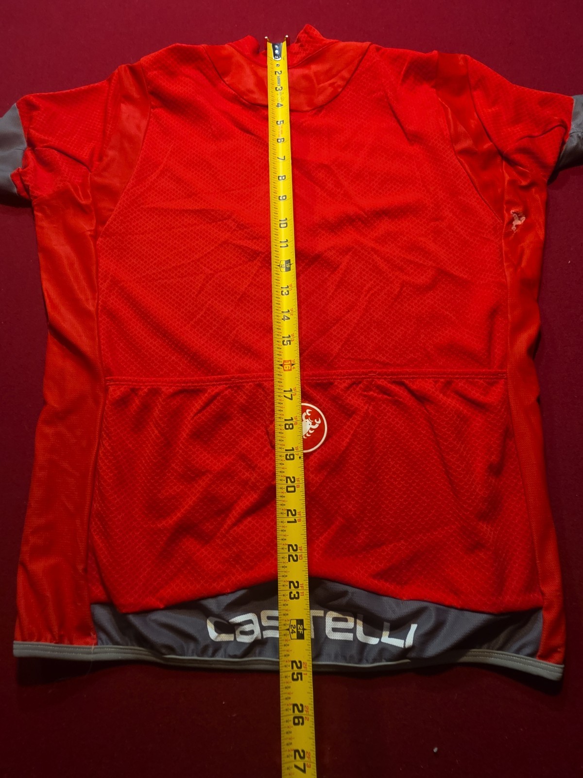 Castelli Cycling Jersey Rossi Corsa Mens L Zip Short Sleeve Red Triple Pockets