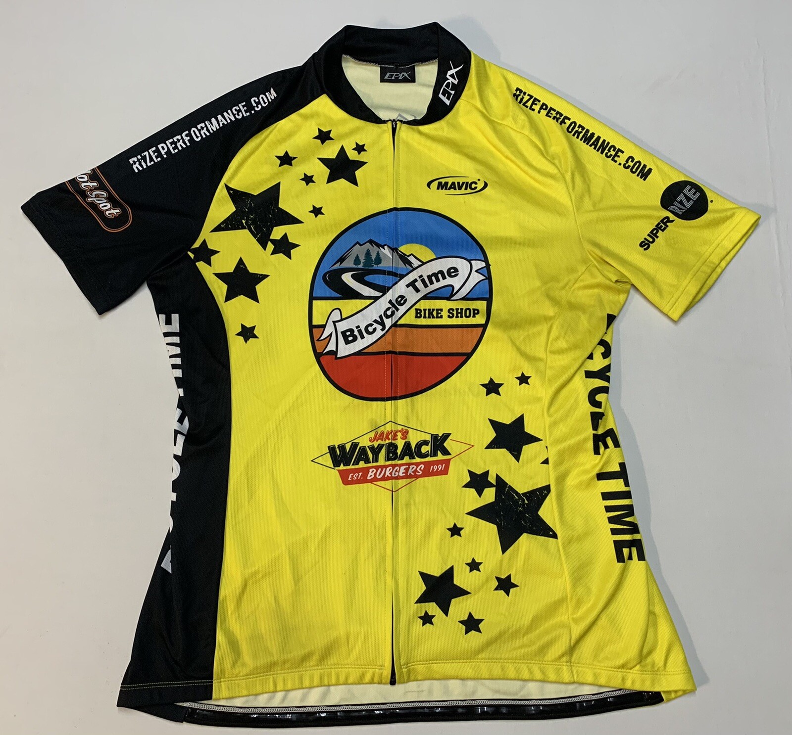 EPIX Bike Cycling Riding Jersey Sz L Chest 37” Subway Bicycle Time Rize EUC