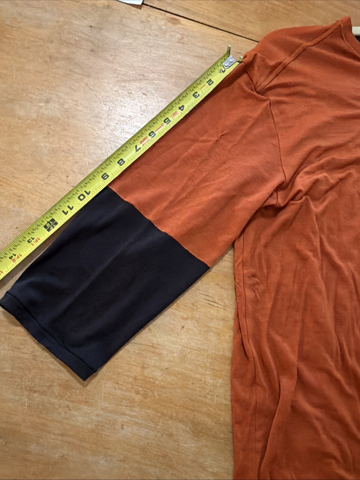 Patagonia Merino Bike Jersey Mens Large Burnt Orange 3/4 Sleeve Lightweight Tee