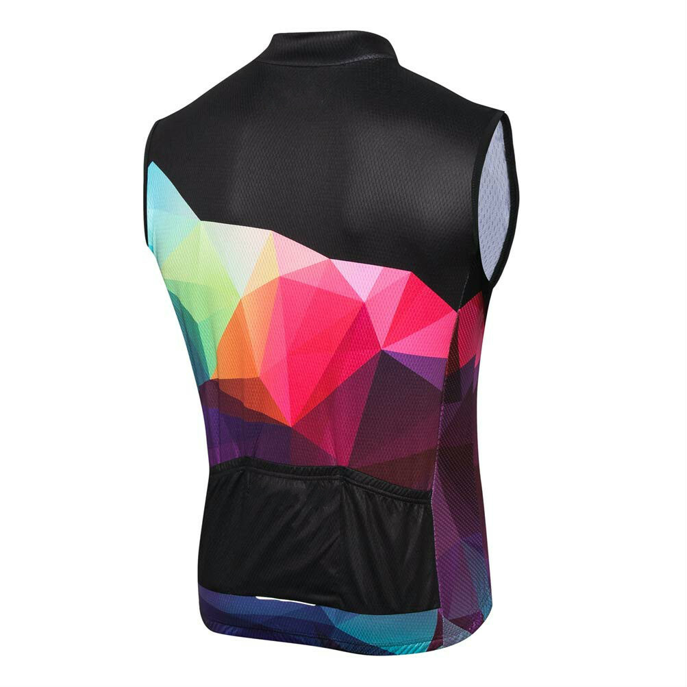 Men’s Reflective Biking Vest Top Sleeveless Cycle Cycling Jersey Shirts Full Zip