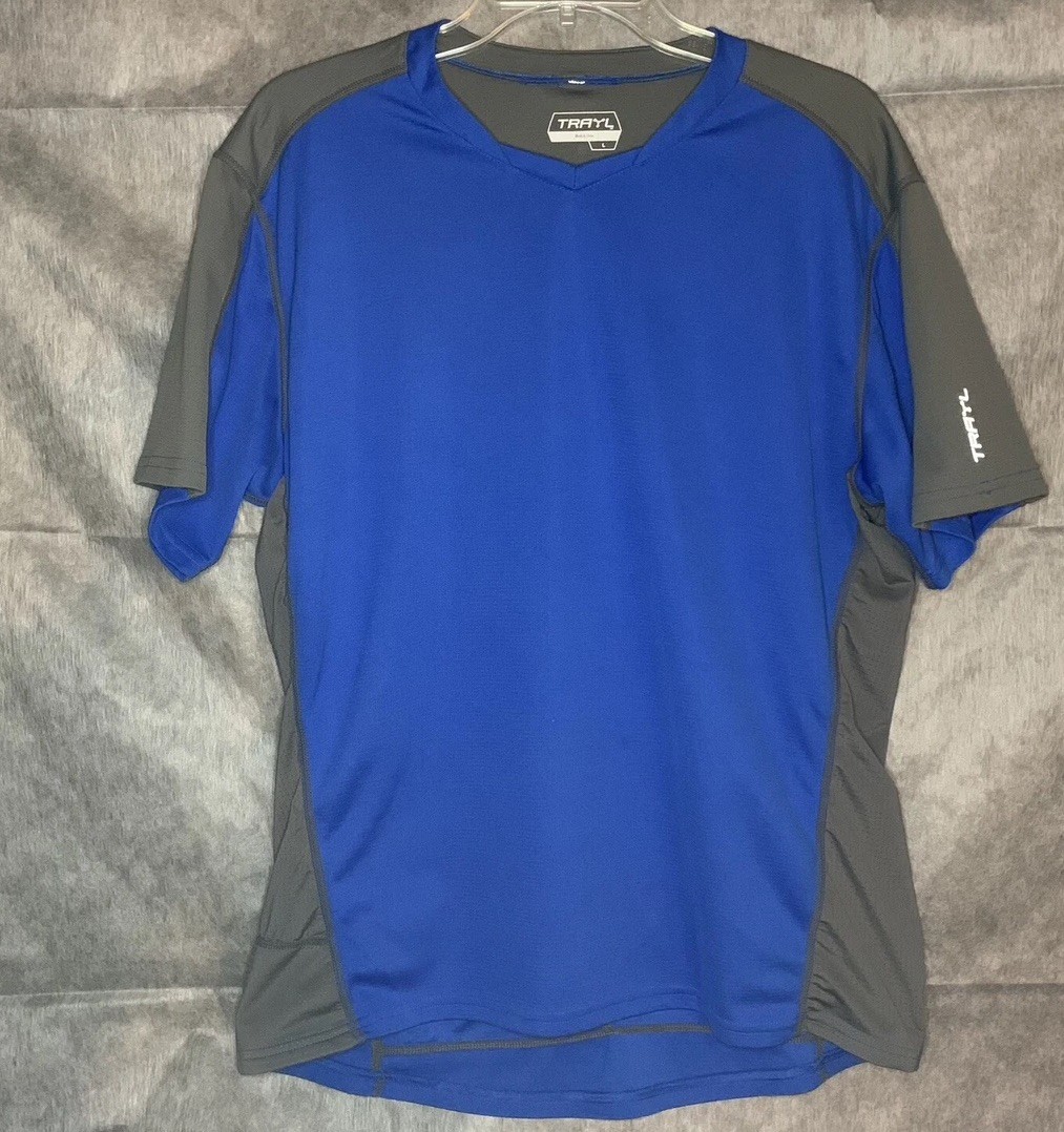 Trayl Cycling Jersey Adult Large Short Sleeve 1/2 Zip Shirt Mens Biking 1 Pocket