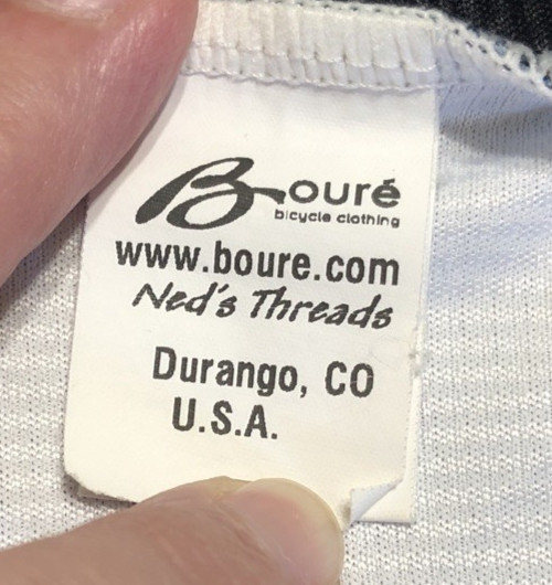 Boure Cycling Jersey White Red Green Accents Ned Overend Med long sleeve Jacket