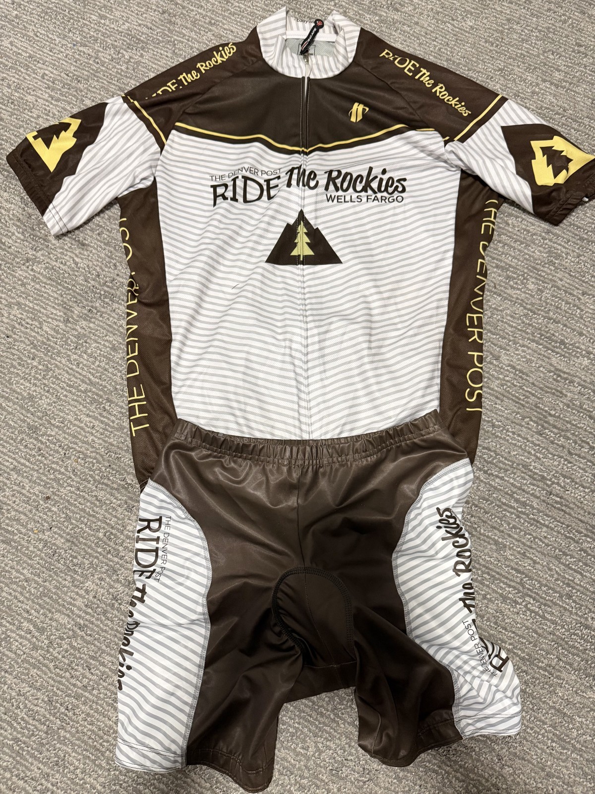 Ride The Rockies Cycling Jersey Shorts Set XL Hincapie Wells Fargo Denver Post