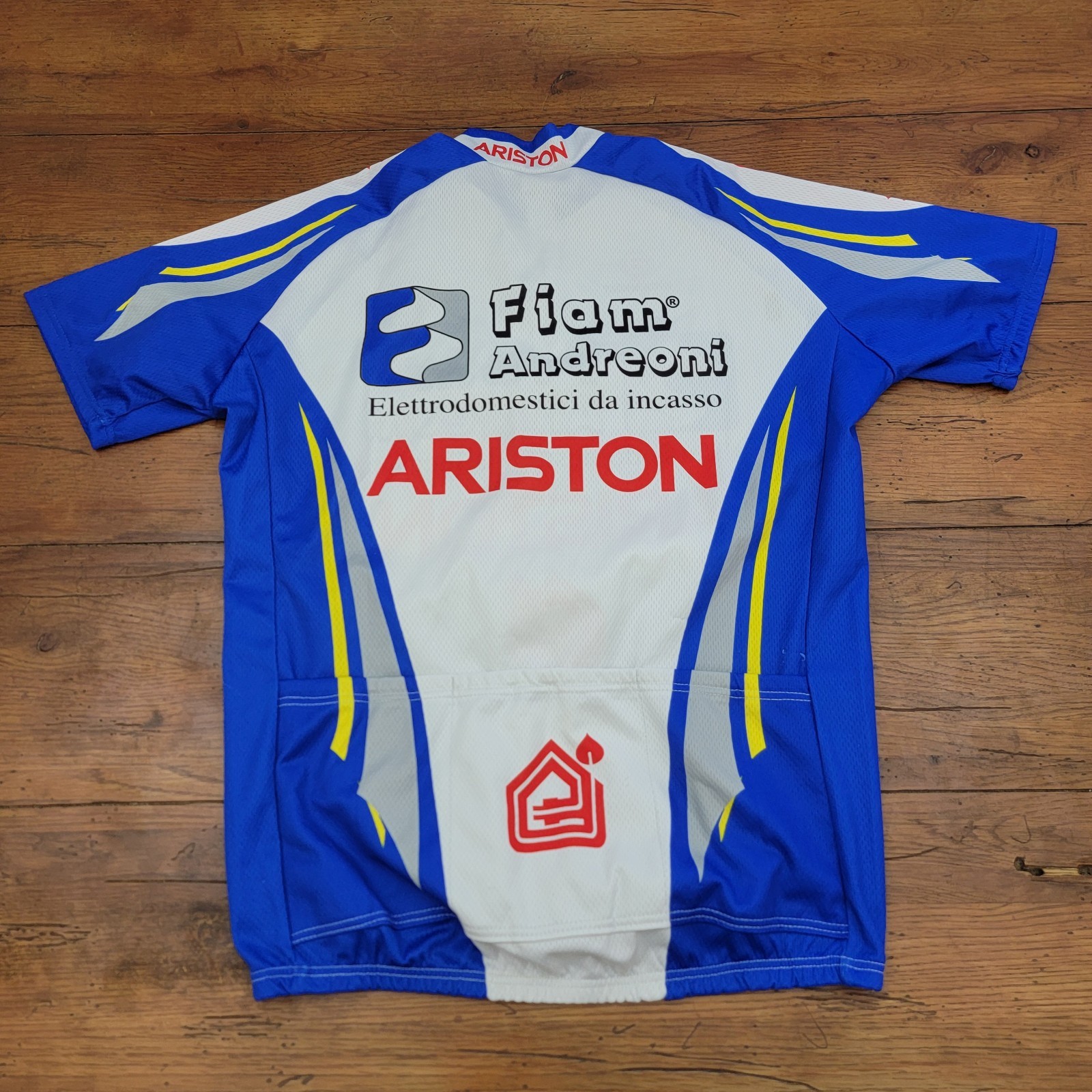 Alexander Mens 54 (XL) Cycling Jersey 21.5″ P2P Vintage Italy Ariston