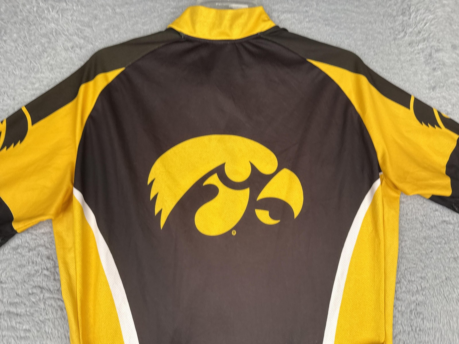 Hincapie Cycling Jersey Mens Medium Multicolor Iowa Hawkeyes 1/2 Zip Pockets Top