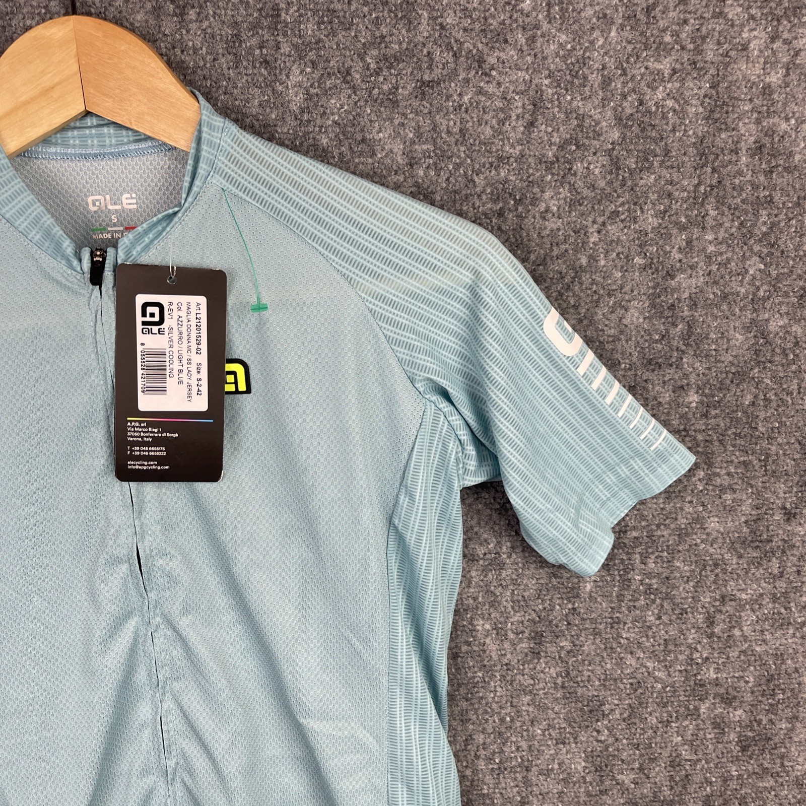 Ale Cycling Shirt Womens Small Blue Short Sleeve R-EV1 Silver Cooling Jersey