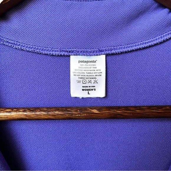 Patagonia 1/2 Zip Terra Cycling Jersey w/ Back Zip Pocket Purple Large