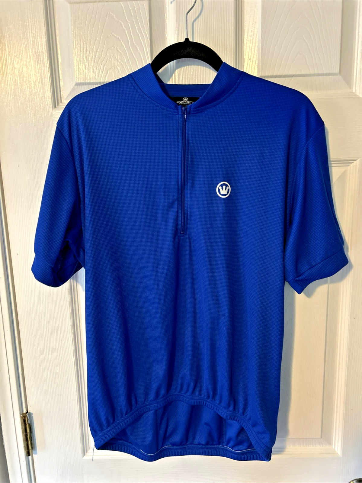 Canari 1/4 Zip Pullover Cycling Jersey Top Pockets at Back Blue Size L