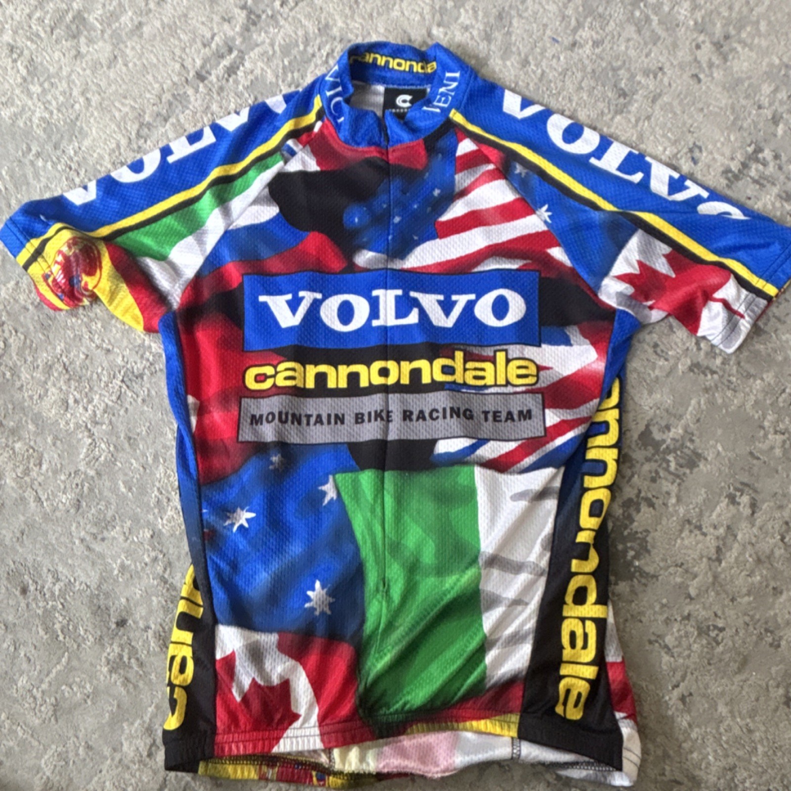 Cannondale Volvo Men’s Multicolor Cycling Jersey L Short Sleeve Polyester
