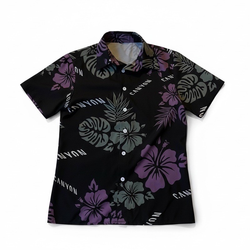 Canyon Bicycles Floral Hawaiian Shirt Button Mountain Bike Cycling Size Small