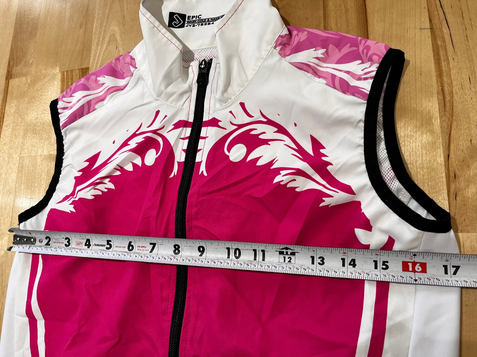 Epic Silver Spokes Graphic PINK WHITE Sleeveless Zip Cycling Jersey Vest Women S
