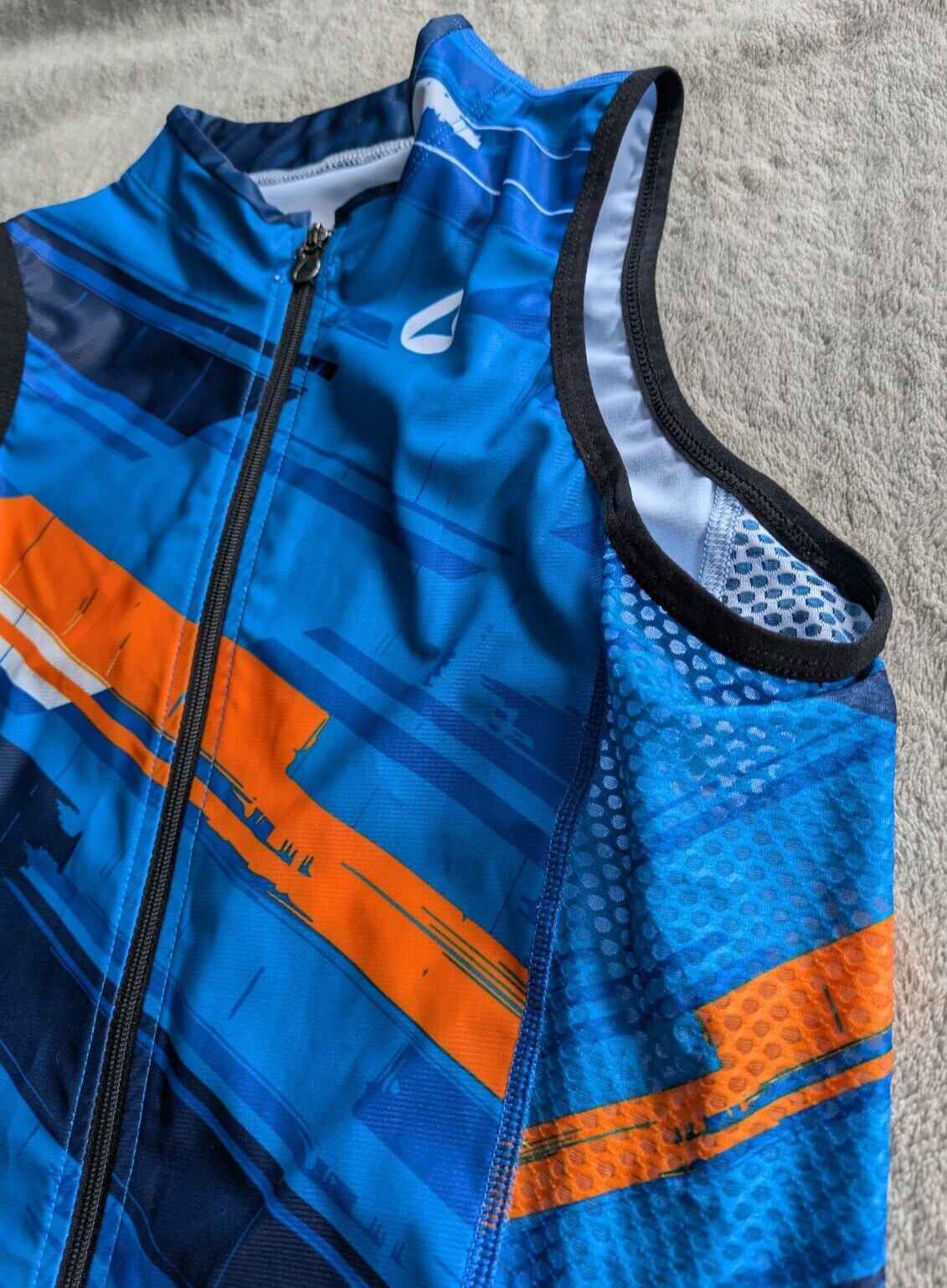 PACTIMO Triathlon Tri Sleeveless Cycling Jersey Mens Medium M Blue