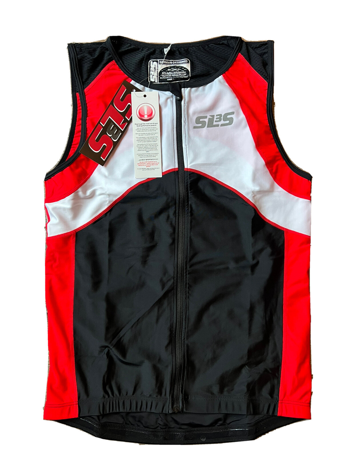 SLS3 Men’s Triathlon Top /Sleeveless Bike Jersey /Full Zipper/Men’s Large