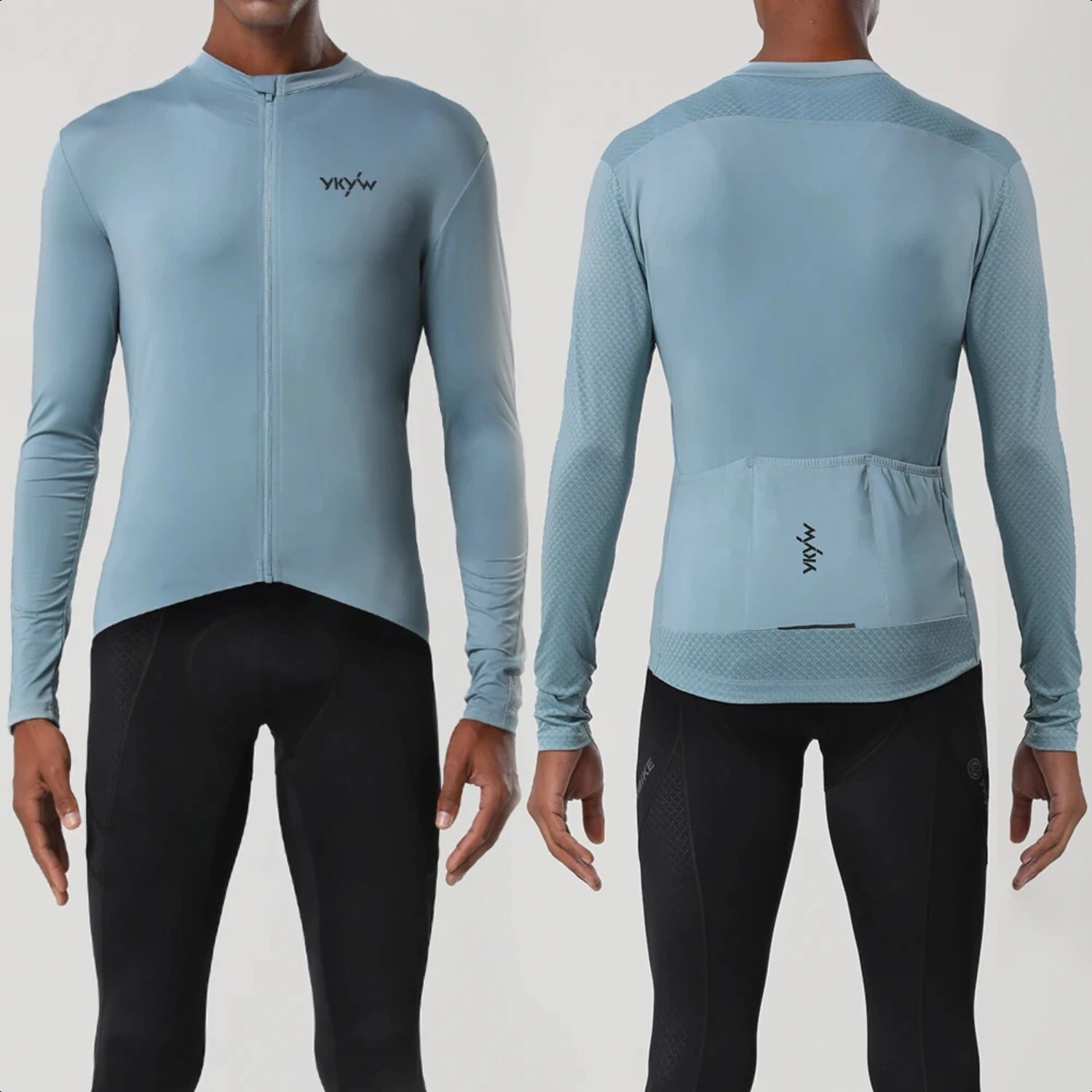 YKYW Cycling Jersey MTB Long Sleeve Breathable Waterproof Bike Zipper Clothing