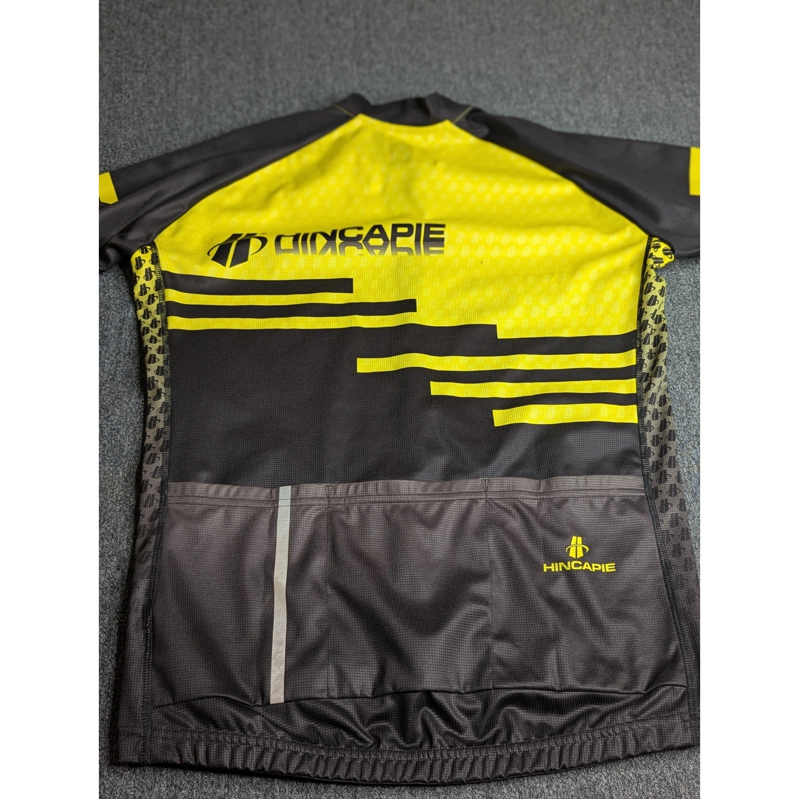 Hincapie Sportswear Men’s SS Force Cycling Jersey Black Yellow Size Large L