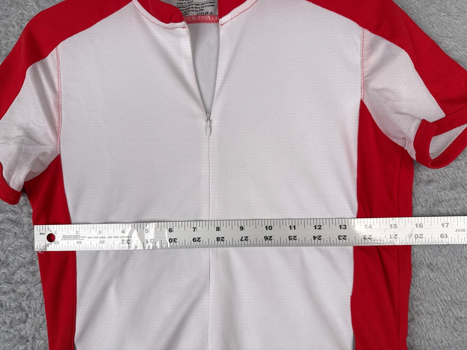 Serfas Cycling Jersey Womens Medium Red White 1/2 Zip Polyester Mesh Pockets