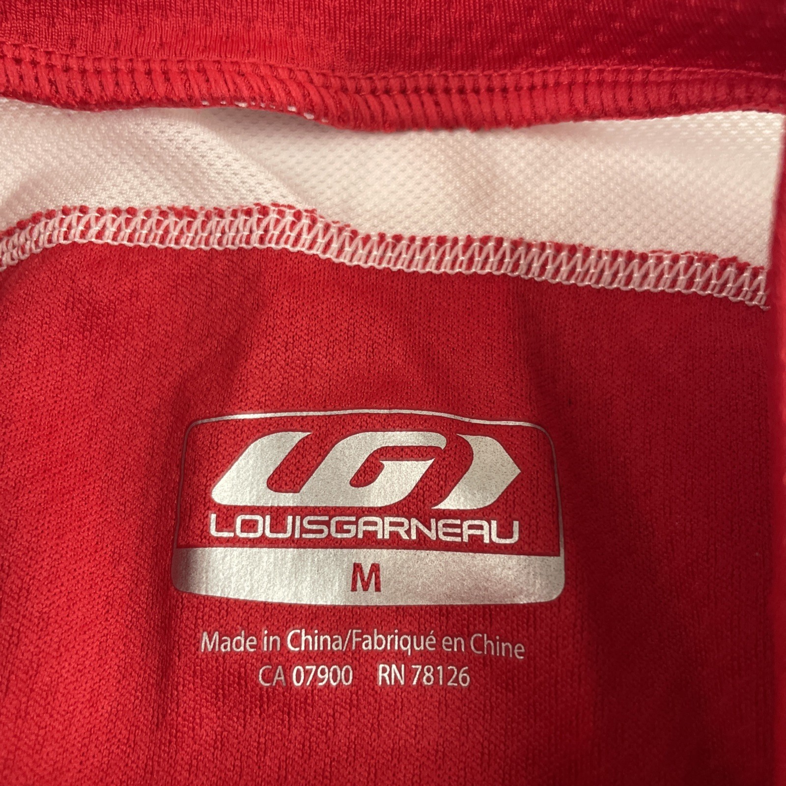 Louis Garneau Cycling Jersey Men’s M Short Sleeve Full Zip Poly Stretch Red