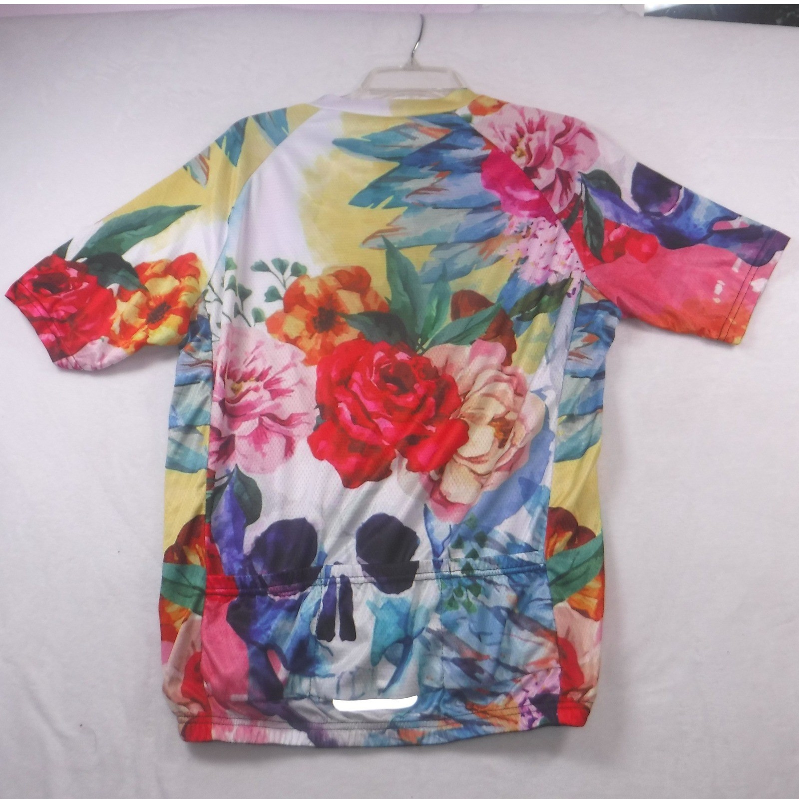 Coolmax Floral Skull Cycling Jersey Short Sleeve Full Zip 3XL Multi Color